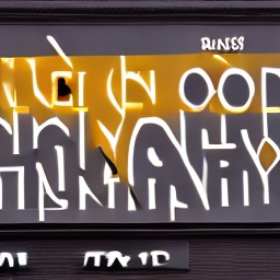 A sign covered in garbled letter shapes